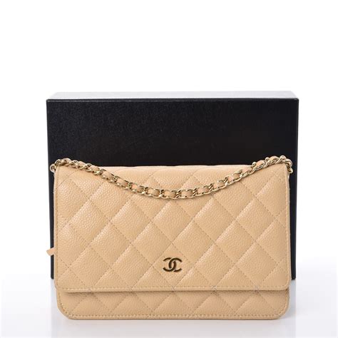 chanel wallet on chain beige clair